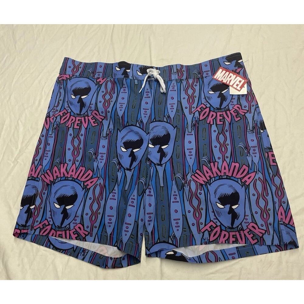 marvel swim trunks Black Panther Color Blue Men’s Size 2XL